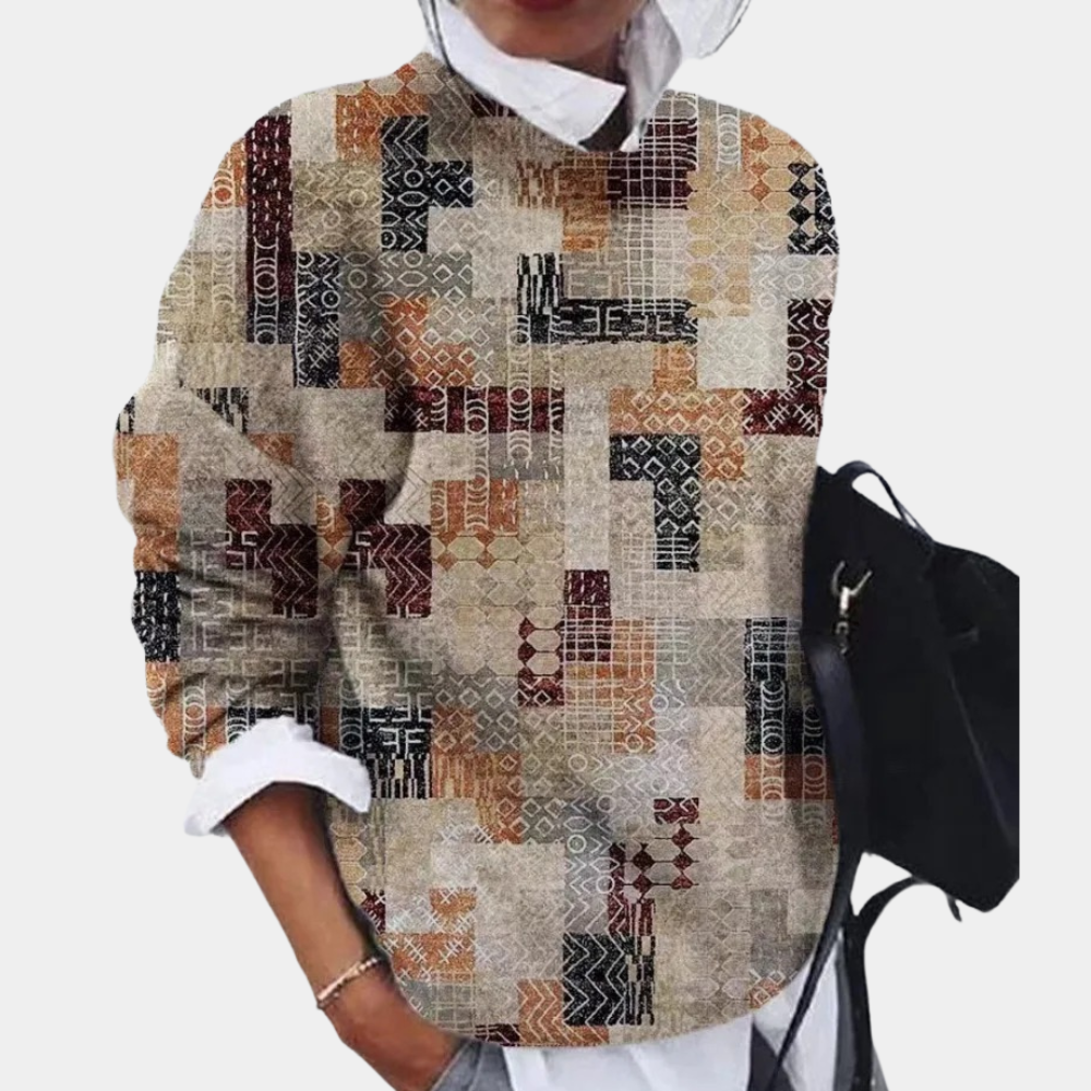 Pull Femme Imprimé Élégant pour Tous les Jours - LuxeStyle