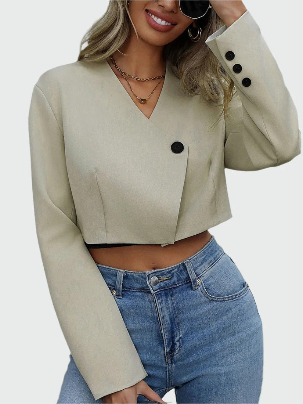 Veste Femme Élégante avec Col Relevé pour Tous les Jours - LuxeStyle