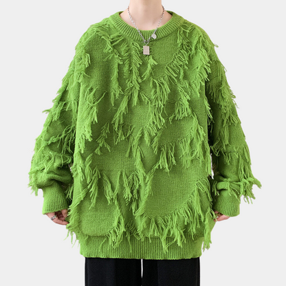 EDVIN - Pull en Tricot avec Franges Tendance pour Hommes