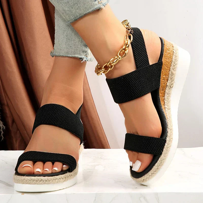 Sandales Plates Femmes Confort - Tongs Élastiques Été