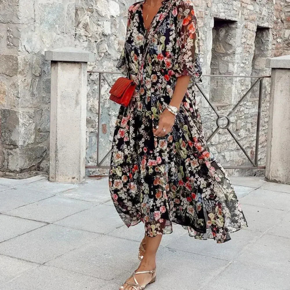 Robe Été Fleurie en Dentelle pour Femmes - LuxeStyle