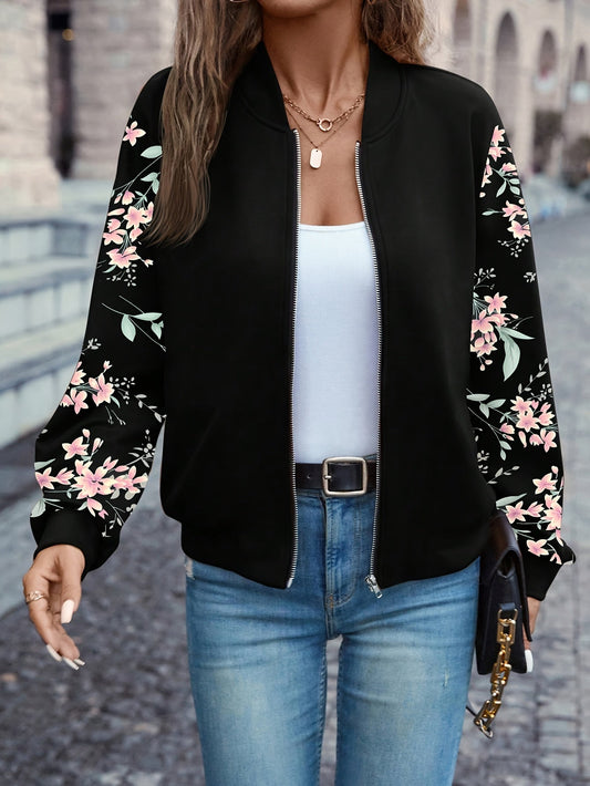 FloraZipp™ – Veste Zippée Femme Imprimée & Tendance