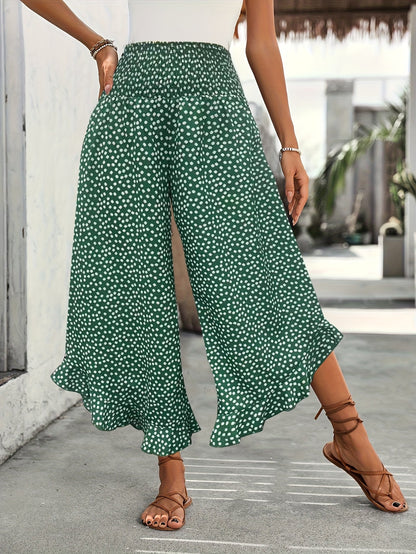 Pantalon Femme Élégant Imprimé Fleuri Doux