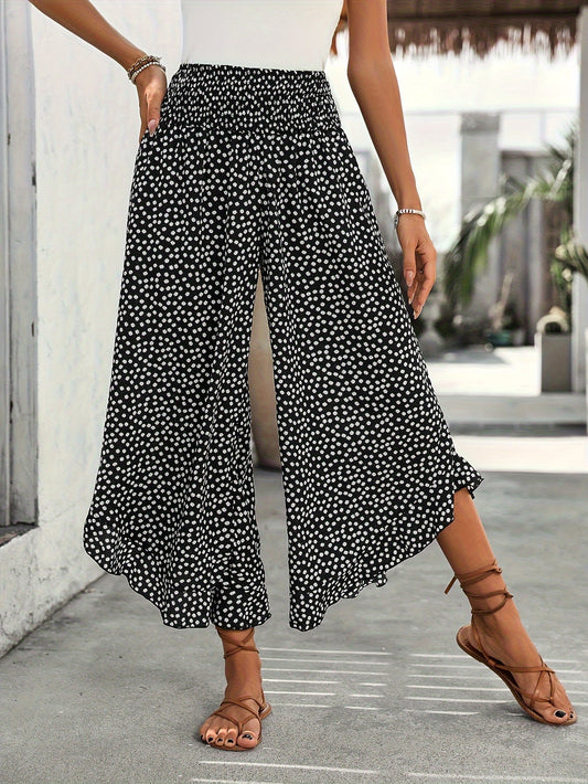 Pantalon Femme Élégant Imprimé Fleuri Doux - LuxeStyle