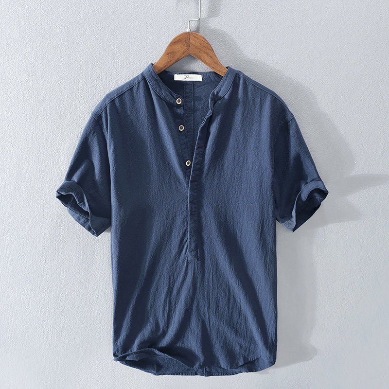 Chemise Homme Lin Frais Manches Courtes