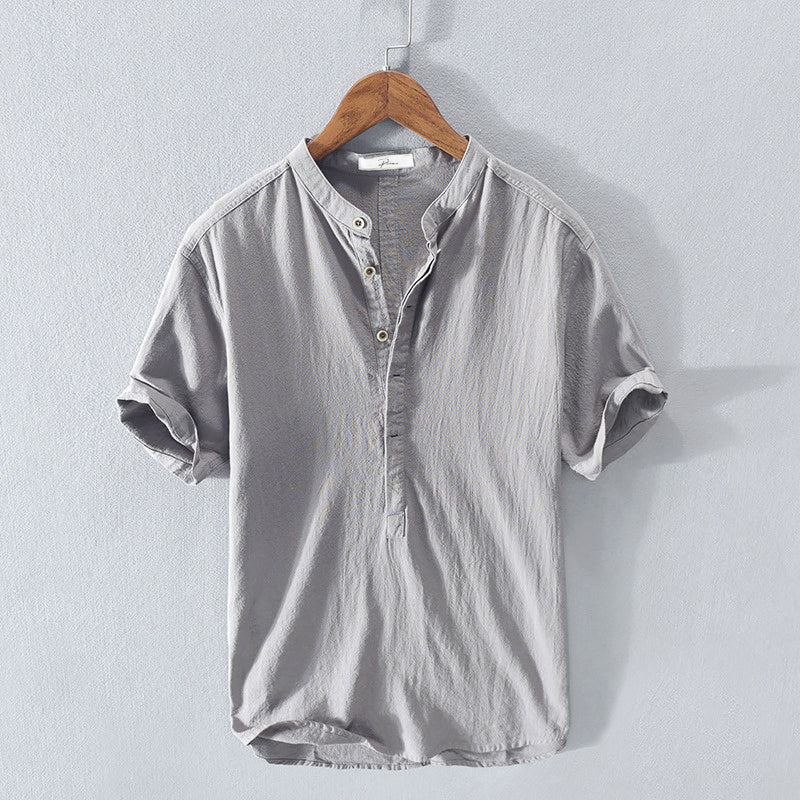 Chemise Homme Lin Frais Manches Courtes