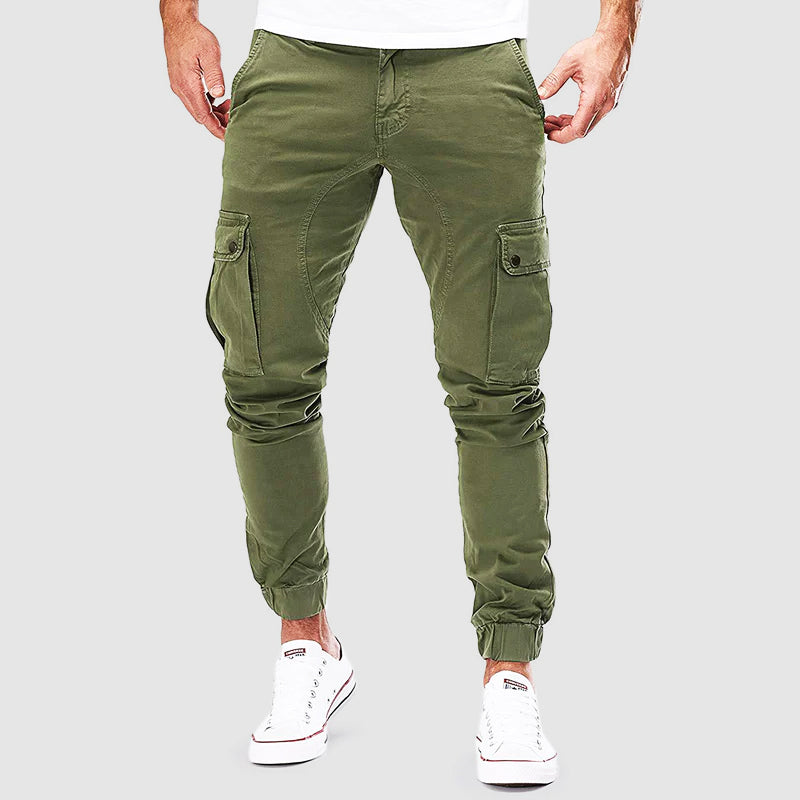Pantalon Cargo Homme Slim Léger Multi-Poches