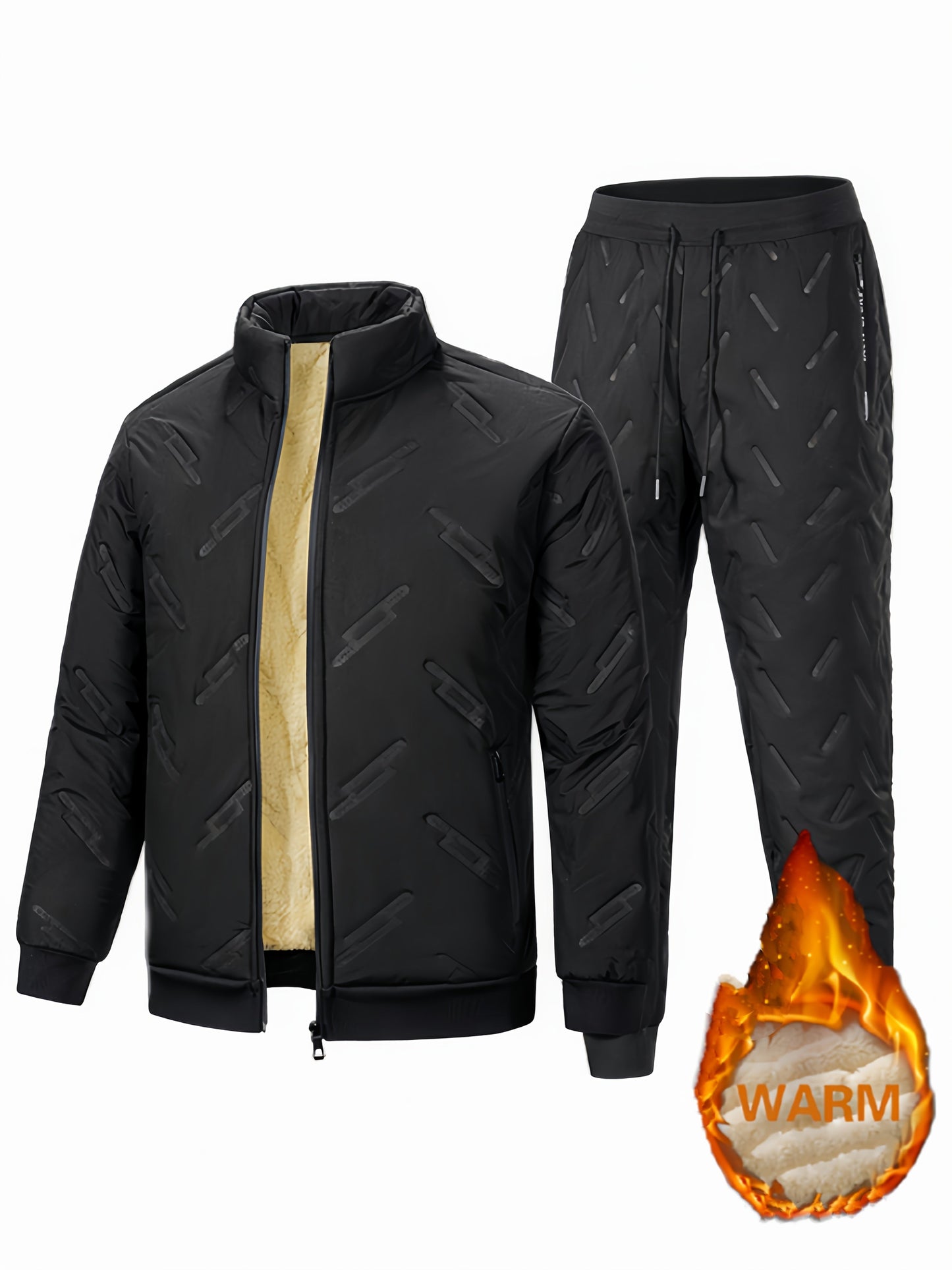 FrostFit™ Ensemble de Sportswear Homme | Veste & Pantalon Doublés Polaire