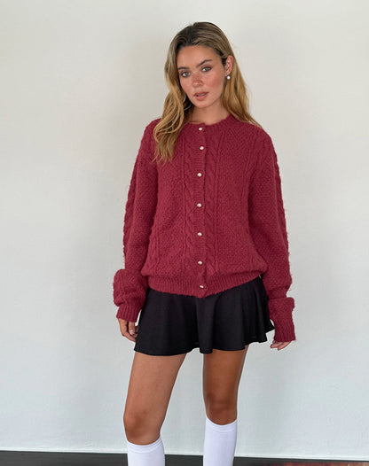 Gilet femme en laine rouge élégant à fermeture éclair