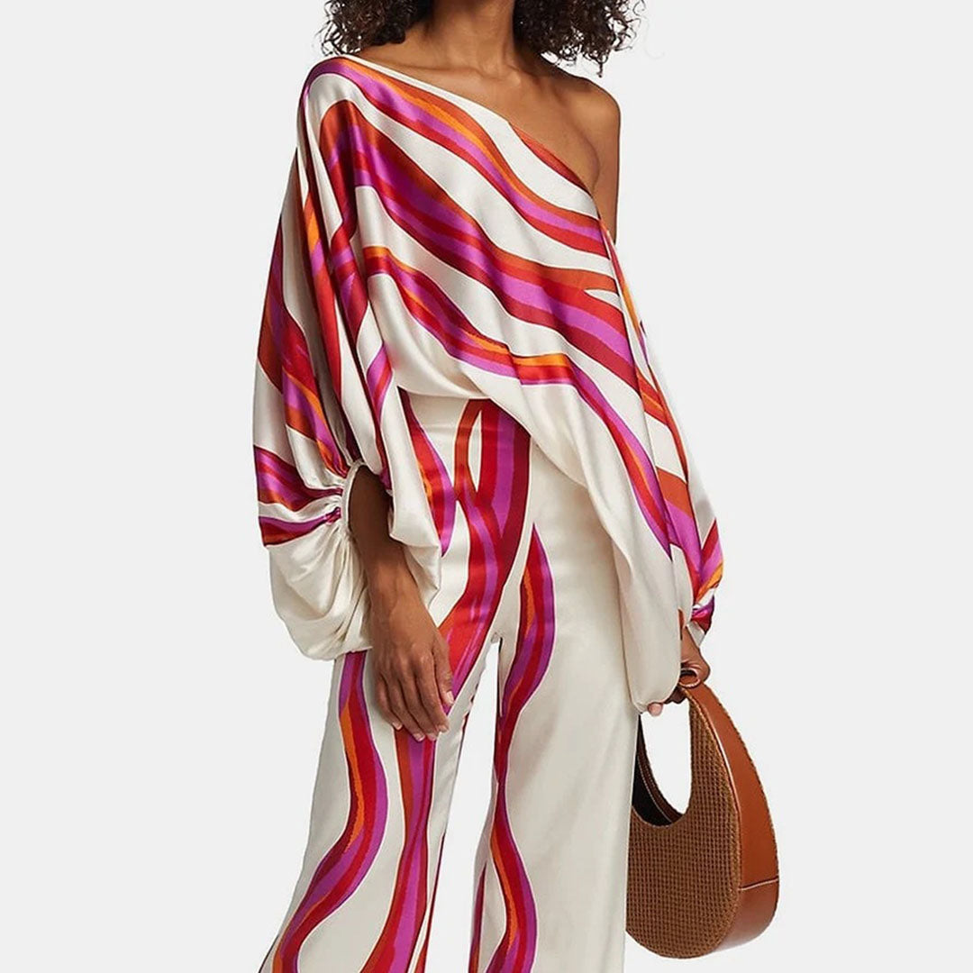 Ensemble Élégant Femme - Haut Décolleté et Pantalon Fluide - LuxeStyle