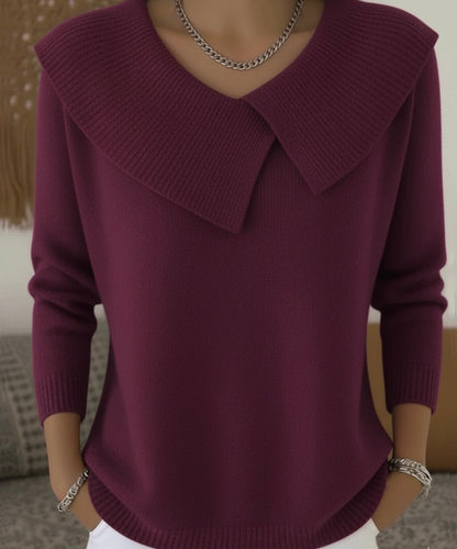 Pull femme rouge décolleté large