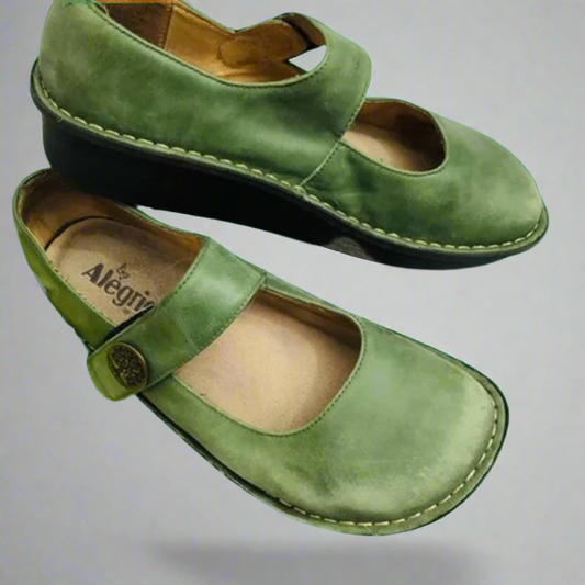 Chaussures Féminines Vert Émeraude Cuir Classique - LuxeStyle
