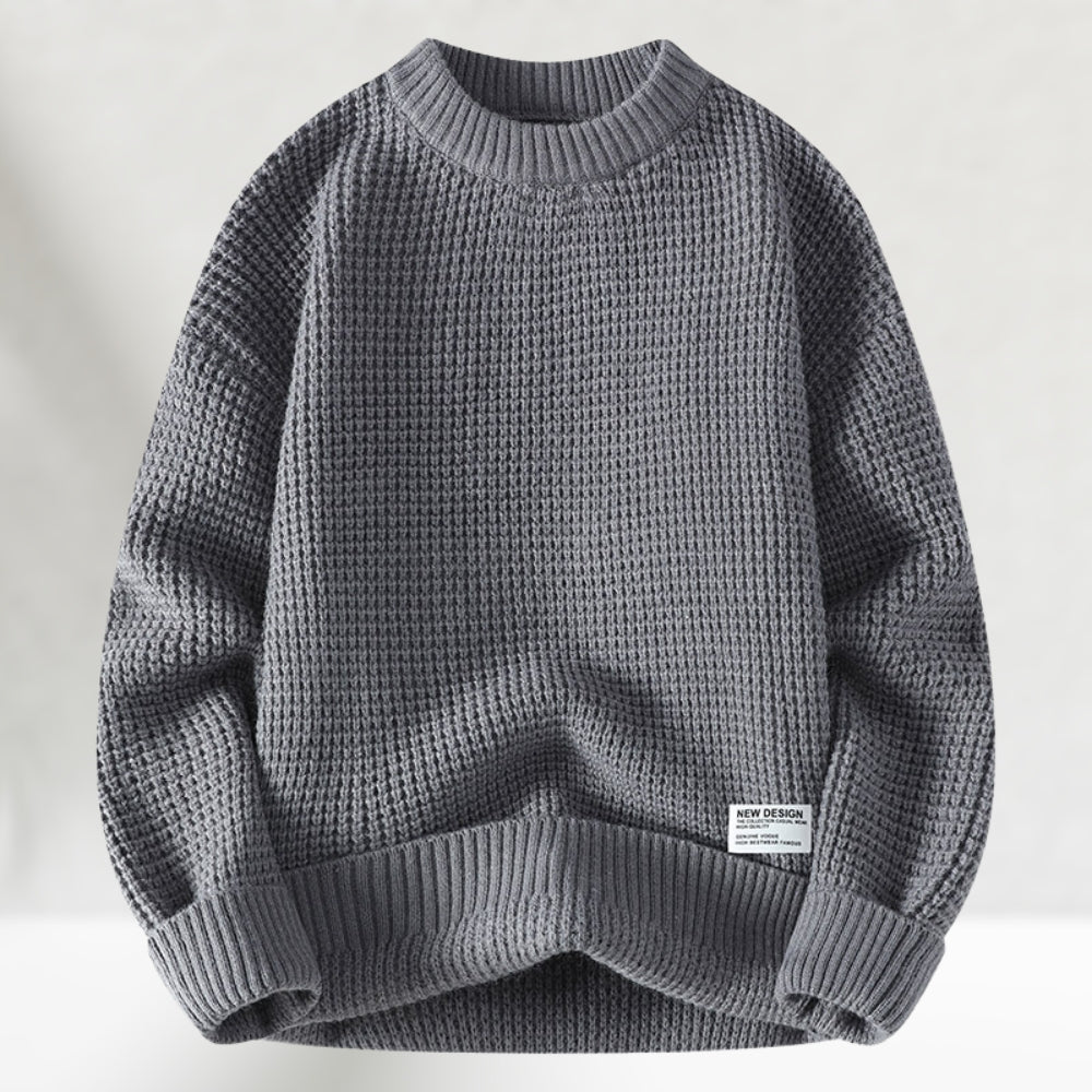 Pull Homme Col Rond Texturé Décontracté