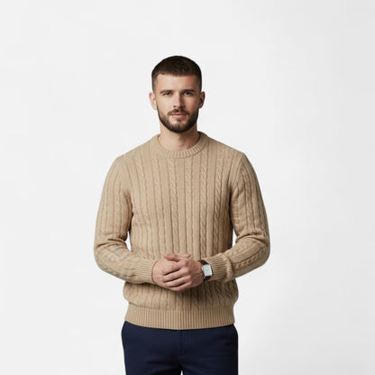 Pull en laine mélangé Brun pour Homme - LuxeStyle