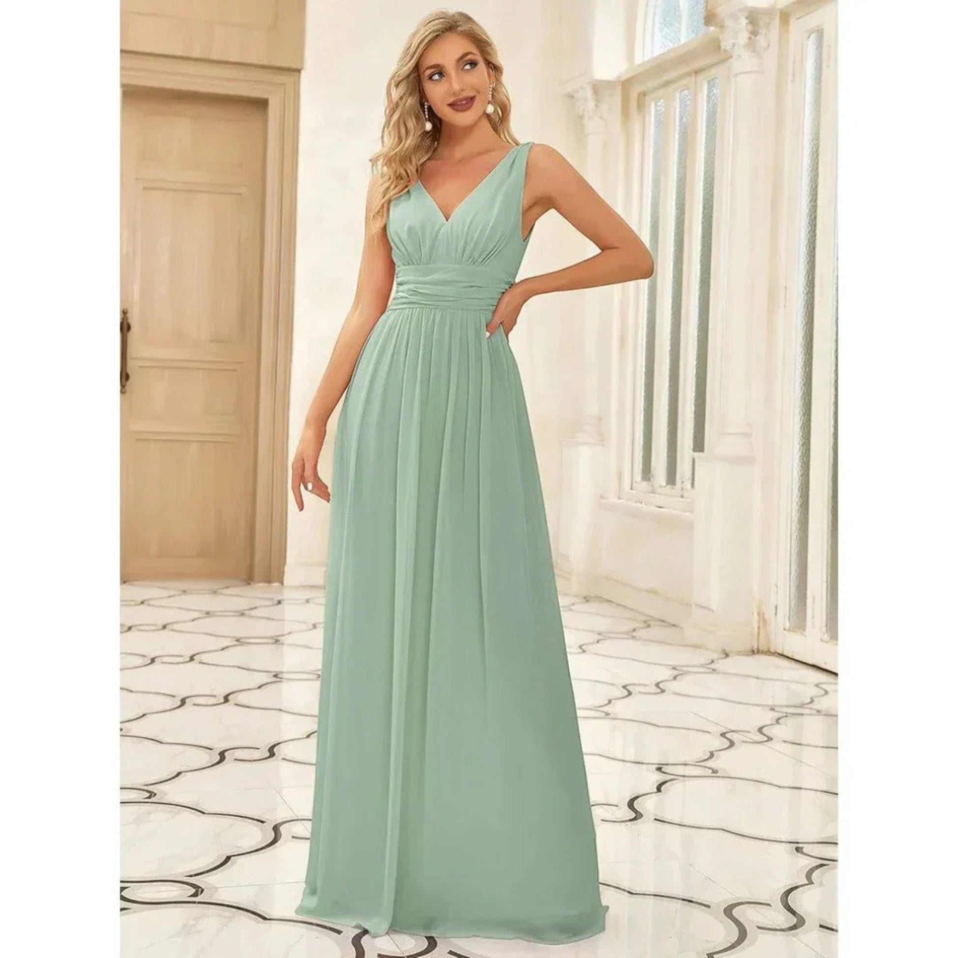 Robe de Soirée Élégante en V pour Femmes - LuxeStyle