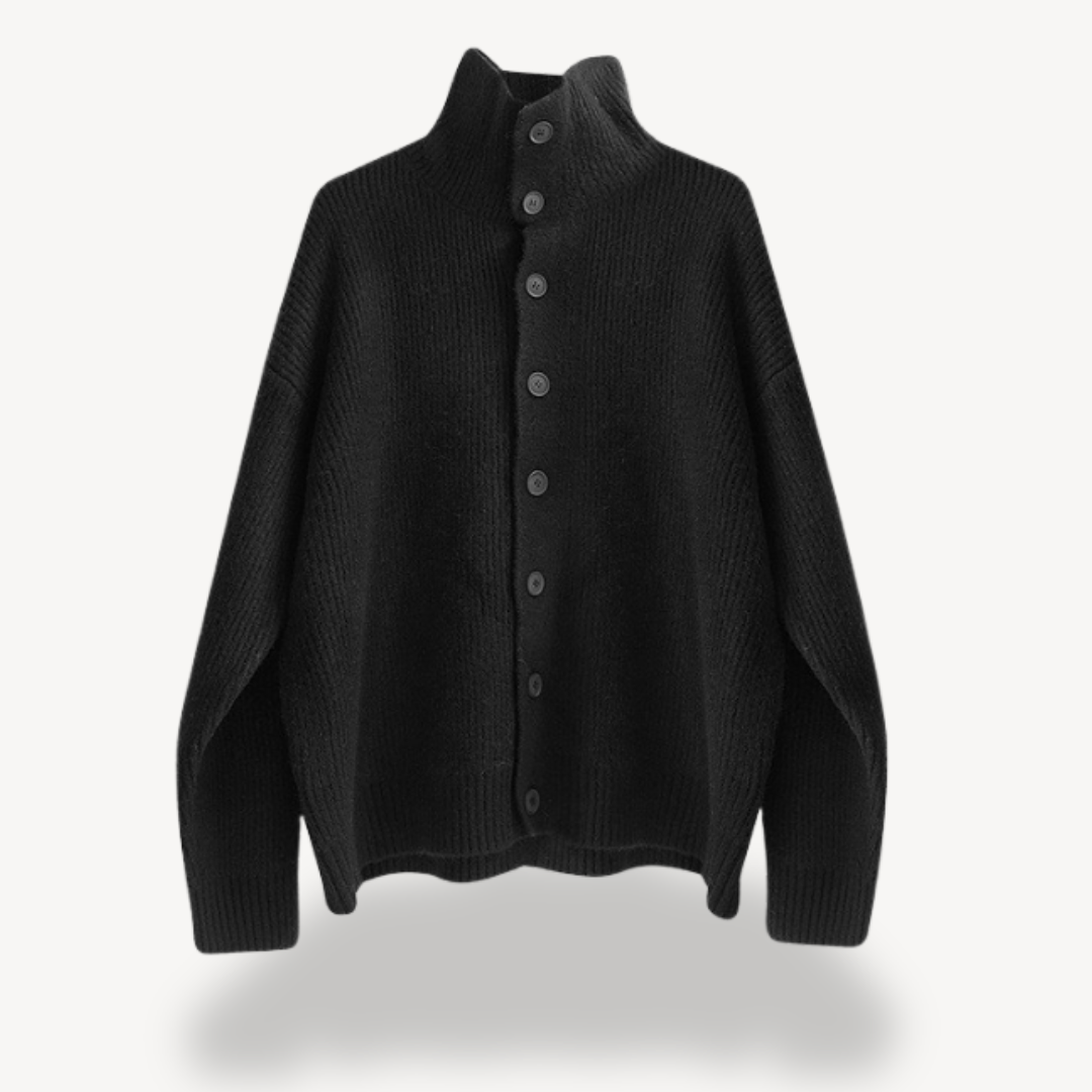 Gilet boutonné en maille côtelée pour homme