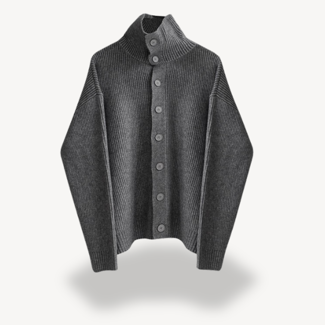 Gilet boutonné en maille côtelée pour homme
