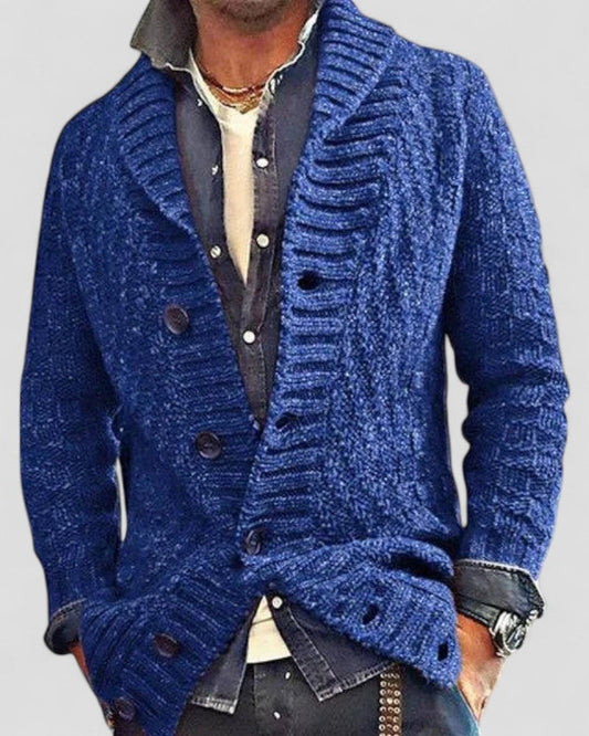 Gilet cardigan à col châle en grosse maille pour homme