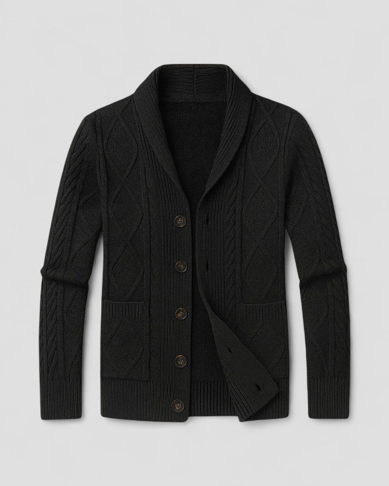 Gilet cardigan en cachemire à torsades pour homme