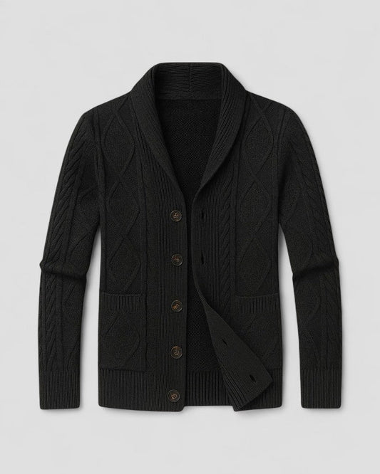 Gilet cardigan en cachemire à torsades pour homme