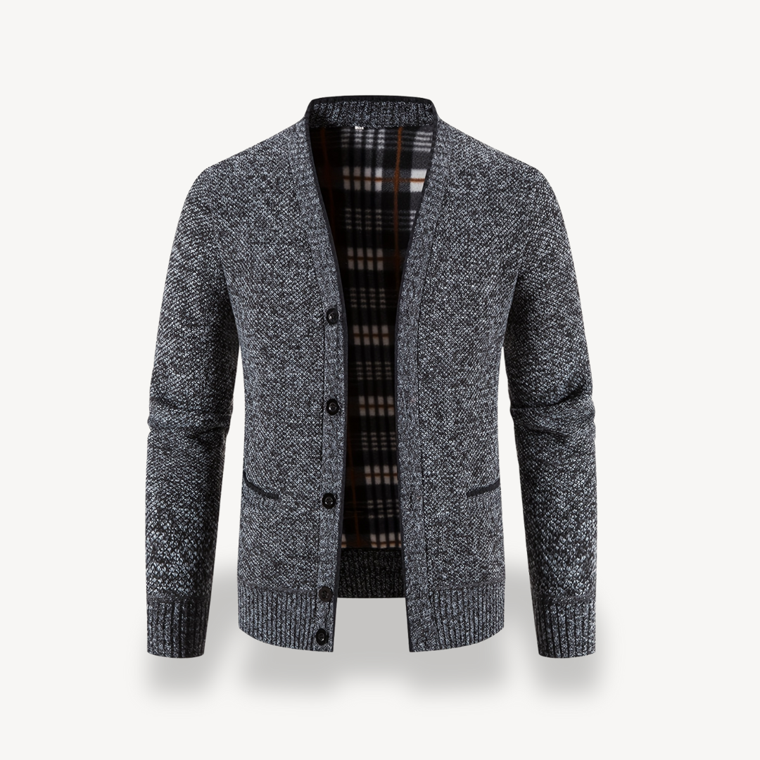 Gilet cardigan pour homme avec doublure à carreaux