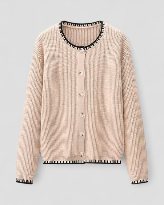 Gilet en cachemire à col rond et simple boutonnage pour femme