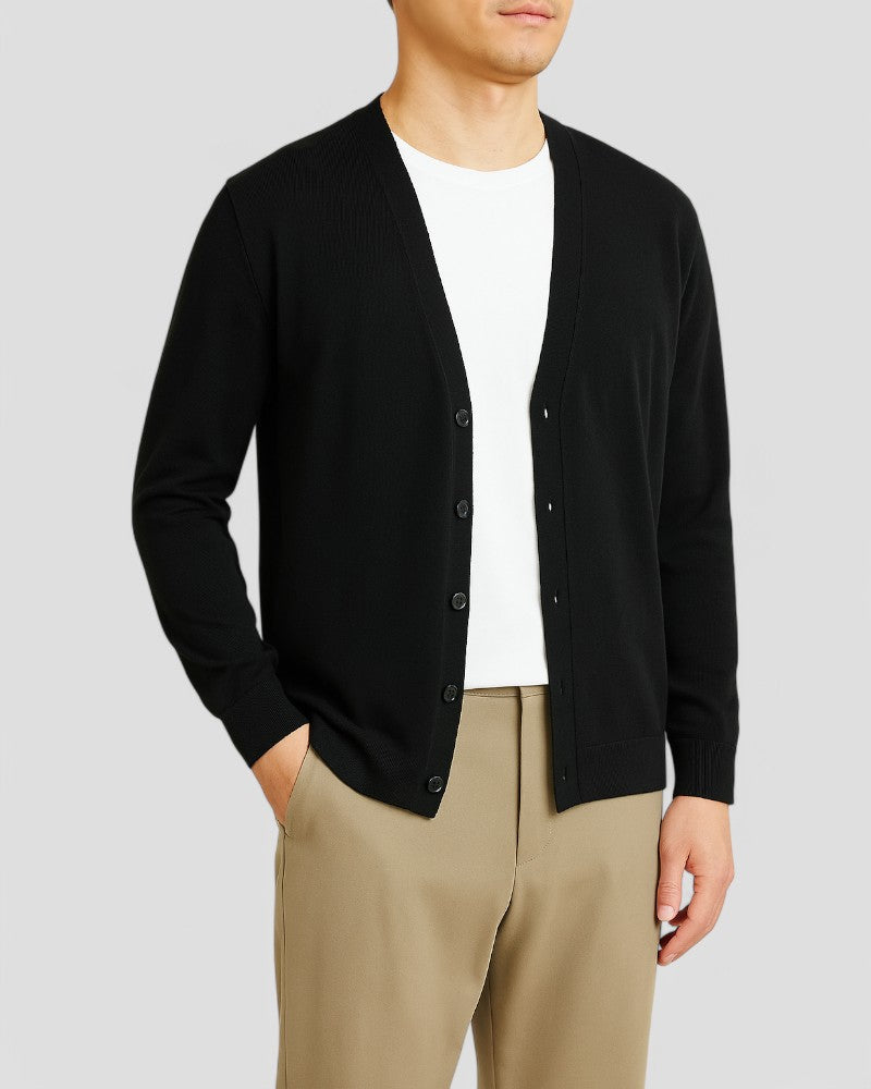 Gilet léger en maille pour homme avec boutons
