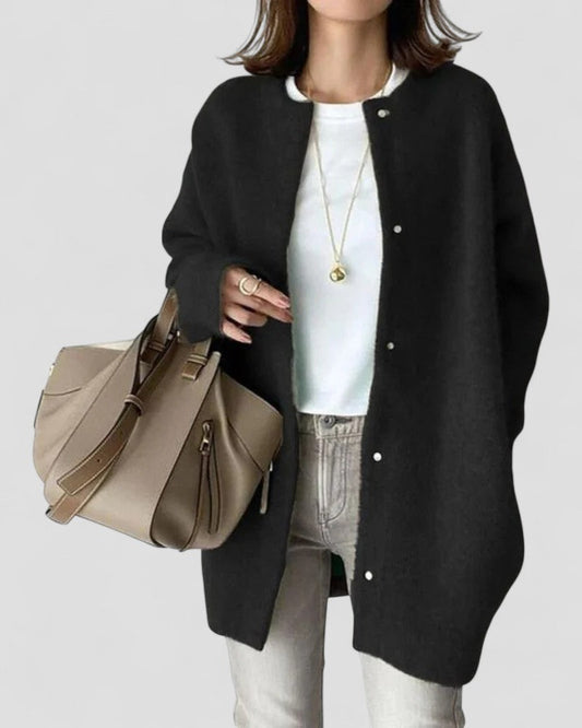 Gilet long en maille douce pour femme