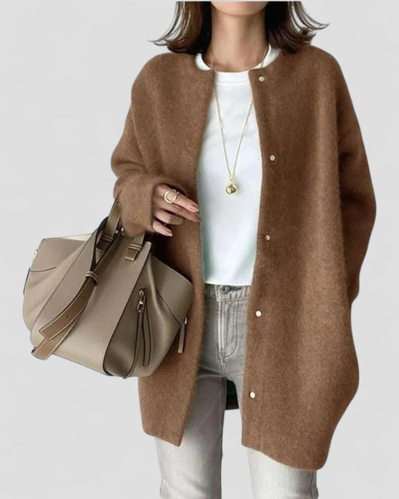 Gilet long en maille douce pour femme