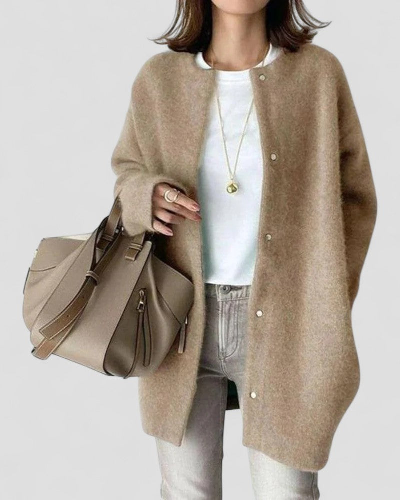 Gilet long en maille douce pour femme