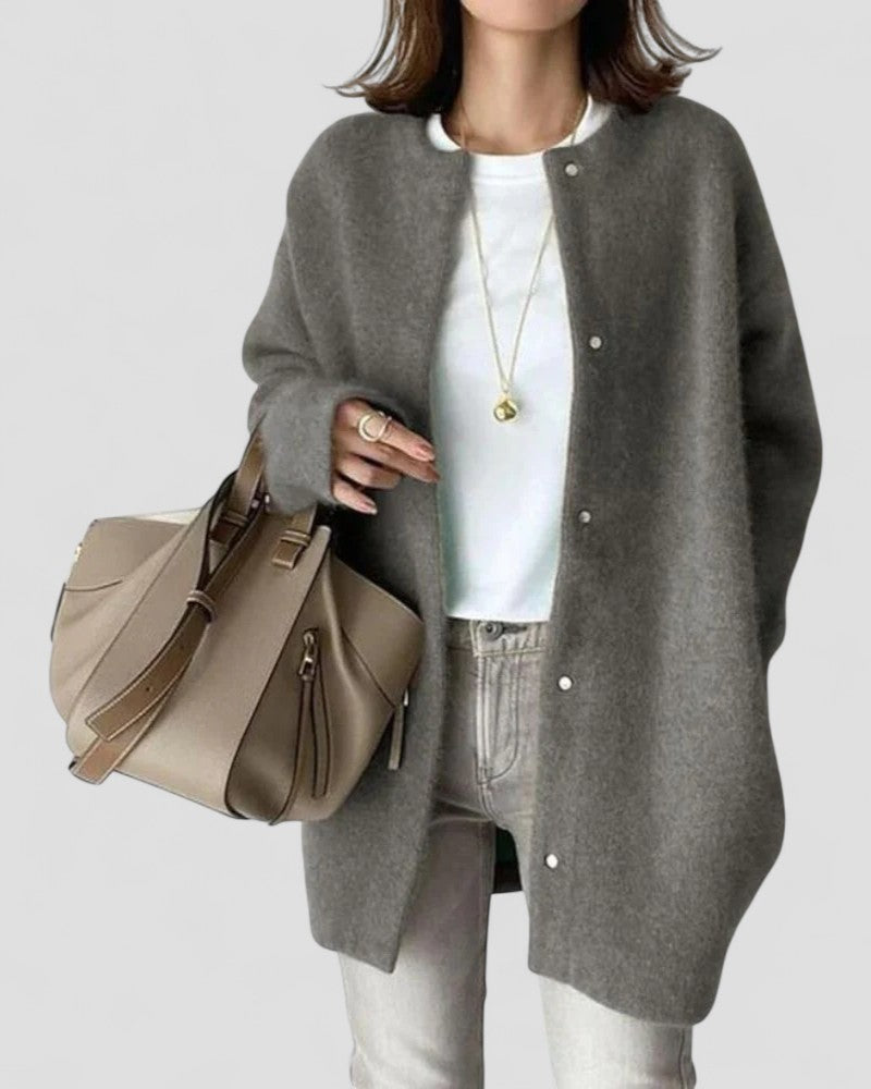Gilet long en maille douce pour femme