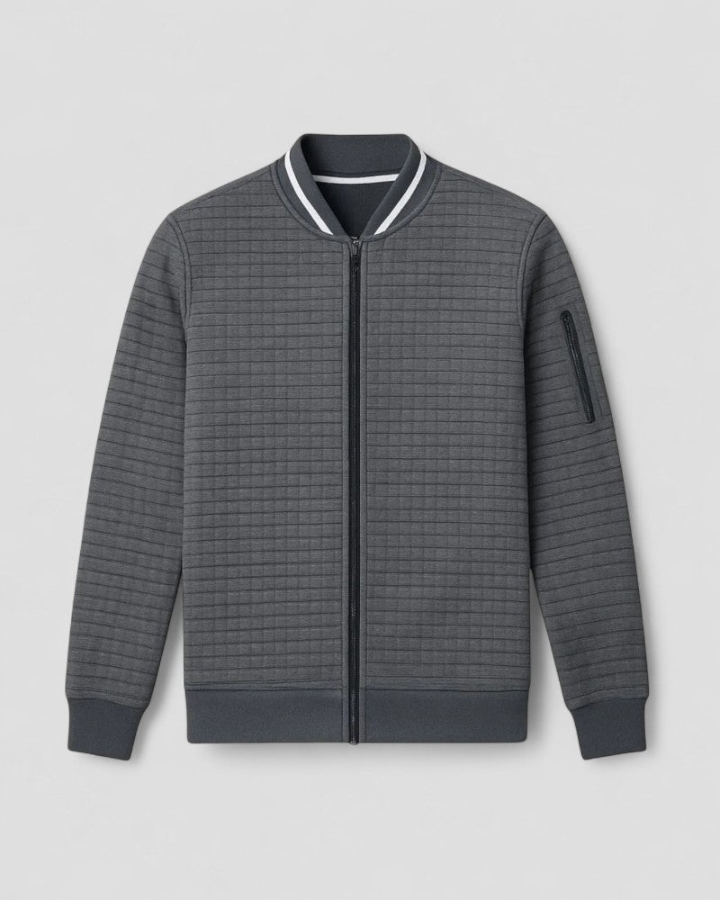 Gilet matelassé léger zippé en mélange de coton pour homme