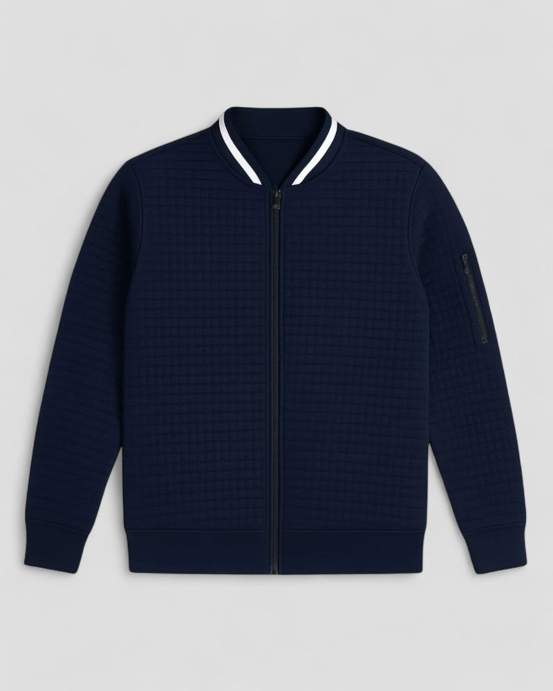 Gilet matelassé léger zippé en mélange de coton pour homme