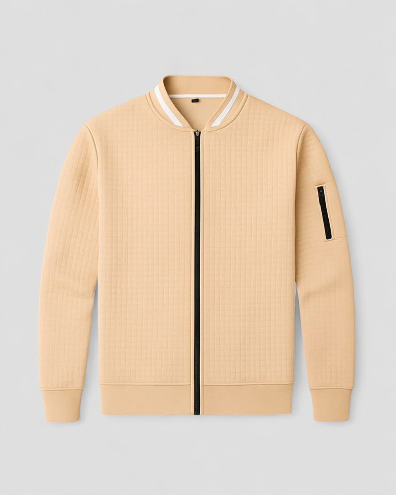 Gilet matelassé léger zippé en mélange de coton pour homme