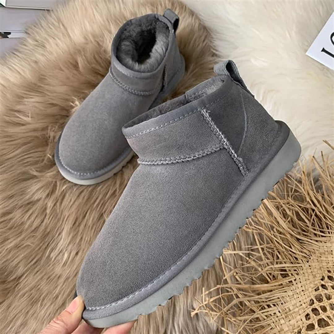 Bottes cuir brun doublées fourrure pour femme
