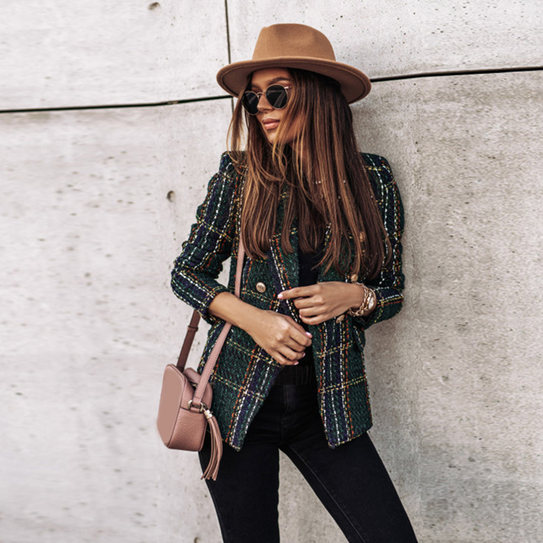 Veste Femme Élégante Une Bouton Pour Le Travail