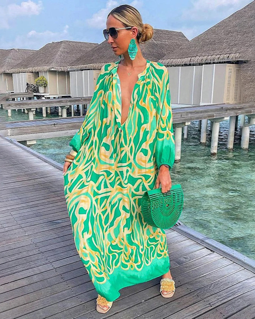 Robe Longue Floral Élégante pour Femme - LuxeStyle