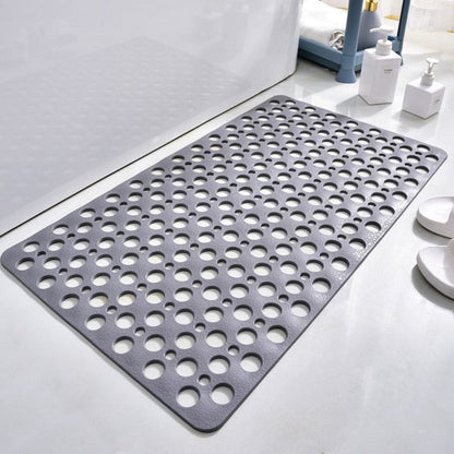 Tapis de bain sécurité gris perforé - LuxeStyle