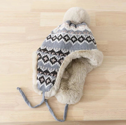 Casque Hiver Chaud avec Pompon pour Adultes