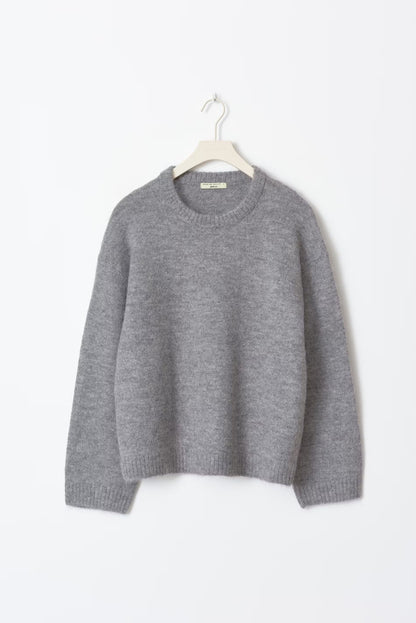 Pull Femme Grande Taille - Tricot Confortable avec Col Rond et Manches Bouffantes