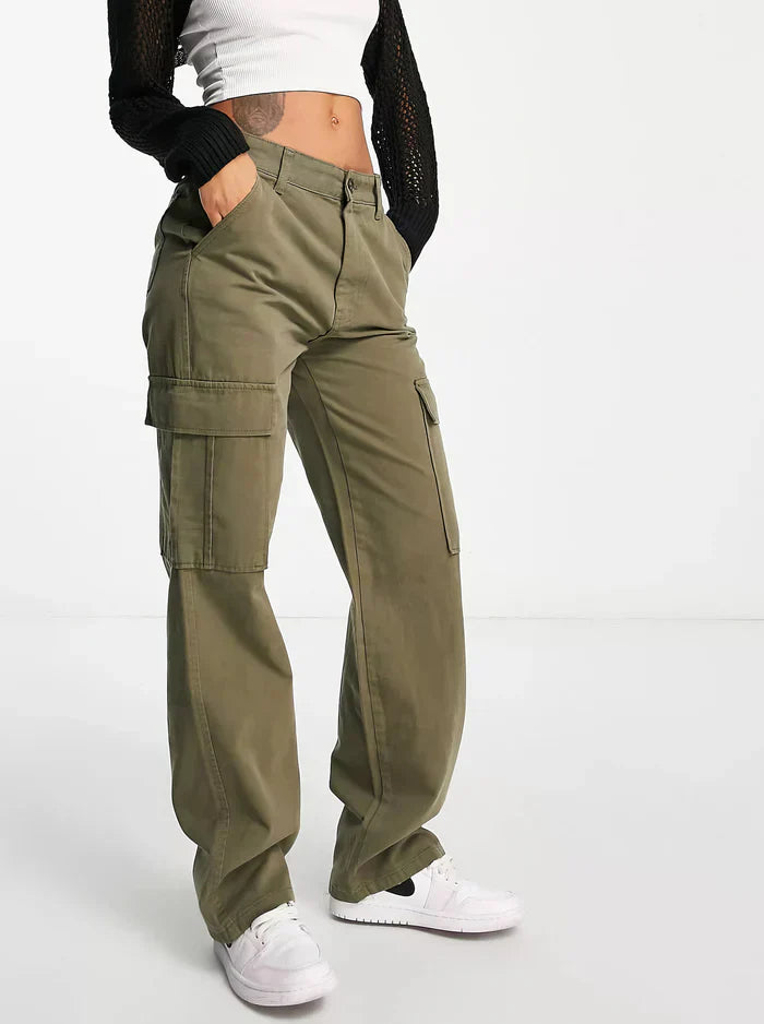 Pantalon Cargo Femme Confortable avec Poches Pratiques