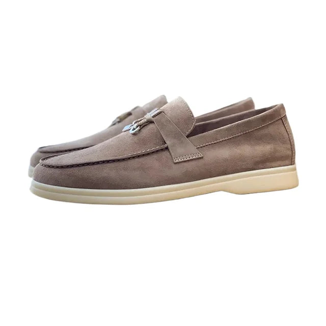 Chaussures Décontractées en Cuir Beige pour Homme