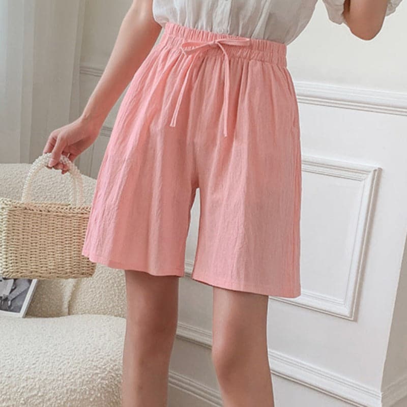 Short Lin Jaune Élégant pour Femme