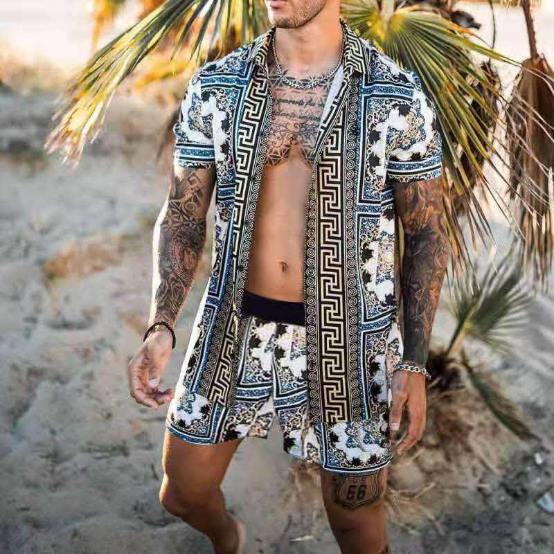 Chemise et Short Garçon Élégant Imprimé Coloré