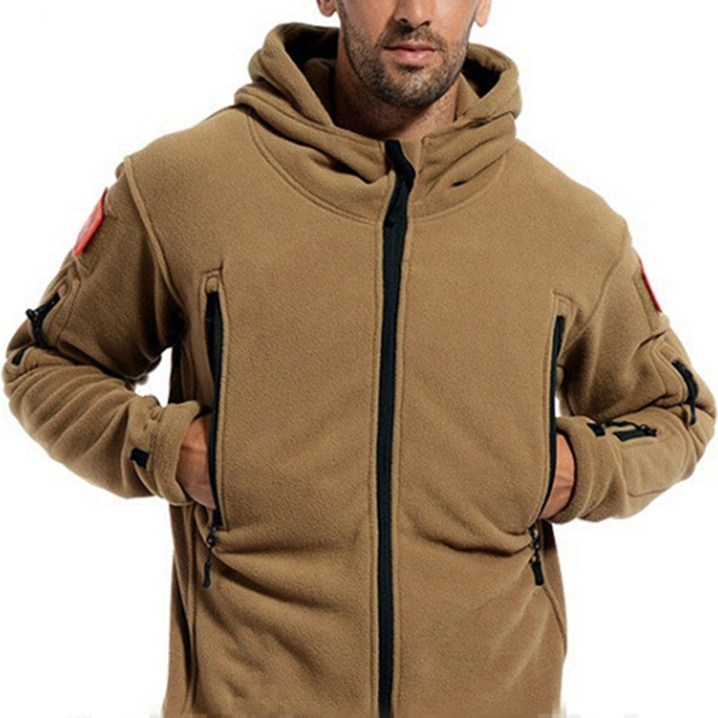 Veste Fleece Polaire Homme - Parka Militaire Élégant avec Capuche et Poches - LuxeStyle