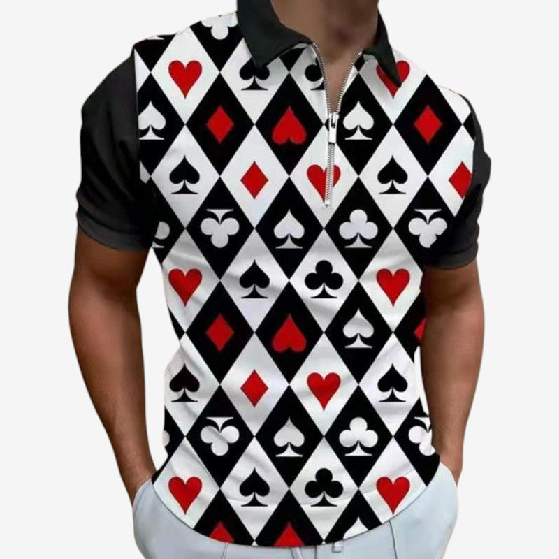Polo Homme Manches Courtes Col Montant Éclair Rapide