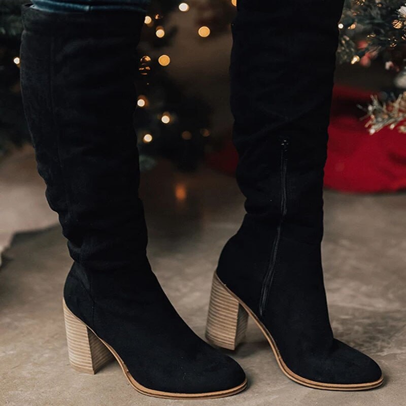 Bottes Cuissardes Féminines Élégantes à Talon Haut