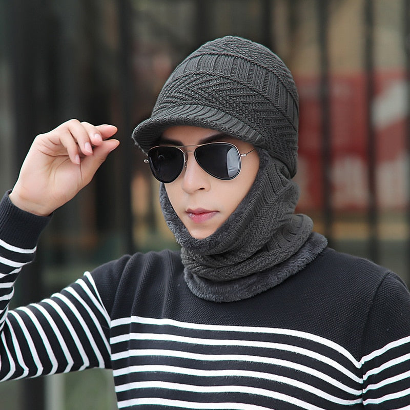 Bonnet Hivernal avec Masque de Visage Intégré