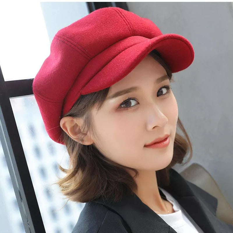 Casquette Féminine Élégante Gris Cachemire