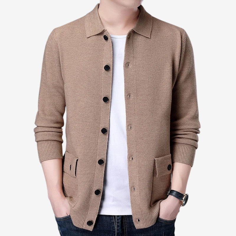 Cardigan Homme Élégant à Manches Longues